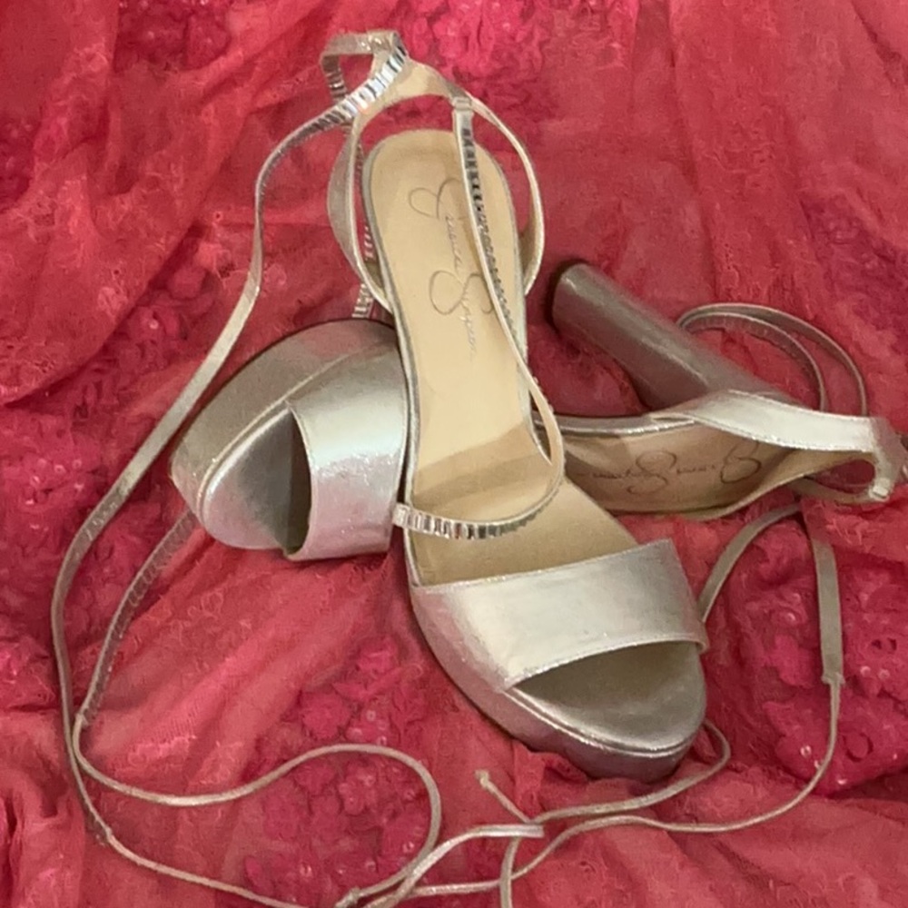 Jessica Simpson Silver Stiletto Heels